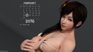 Картинка календари 3д-графика фон взгляд девушка