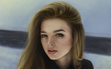 Картинка рисованное люди лицо взгляд девушка красавица красота блондинка волосы