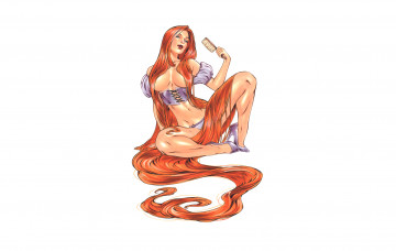 Картинка рисованное люди девушка фон волосы