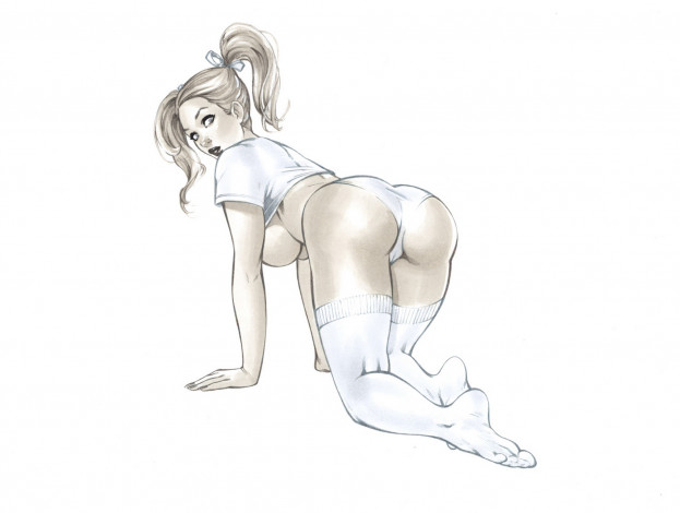 Обои картинки фото рисованное, люди, девушка, фон, взгляд, испуг