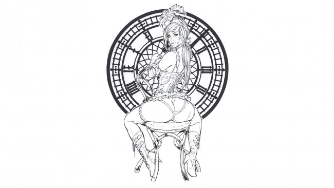 Обои картинки фото рисованное, люди, девушка, фон, взгляд