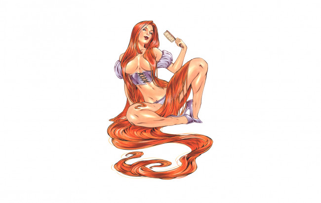 Обои картинки фото рисованное, люди, девушка, фон, волосы