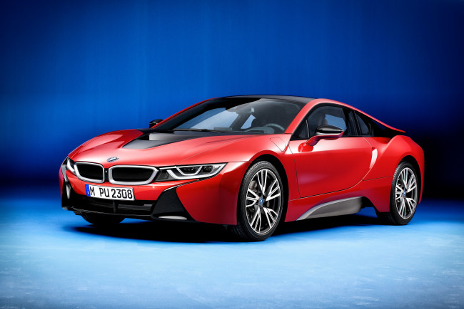 Обои картинки фото автомобили, bmw, i12, красный, 2016г, protonic, red, edition, i8