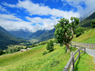 Картинка природа пейзажи горы облака дорога