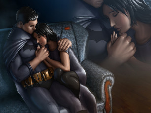 Картинка рисованное комиксы девушка мужчина диван униформа фон