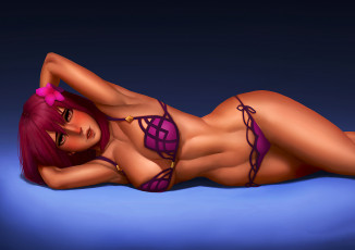 Картинка рисованное люди купальник взгляд фон девушка