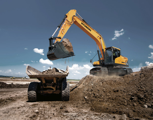 Обои картинки фото техника, экскаваторы, hyundai