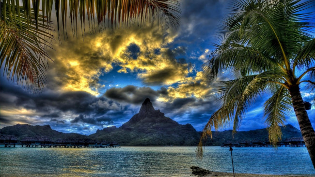 Обои картинки фото природа, тропики, облака, вершина, море