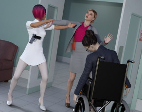 Картинка psychological+abyss 3д+графика фантазия+ fantasy девушки взгляд фон