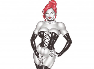 Картинка рисованное комиксы взгляд фон девушка корсет