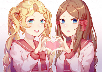 Картинка аниме день+святого+валентина девушки фон взгляд