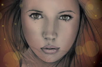 Картинка рисованное живопись взгляд девушка фон
