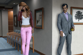 Картинка she+wolf 3д+графика фантазия+ fantasy фон взгляд девушка