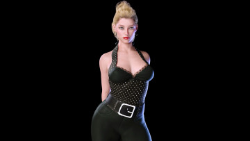 Картинка 3д+графика люди+ people девушка взгляд фон