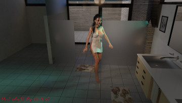 Картинка 3д+графика люди+ people девушка взгляд фон