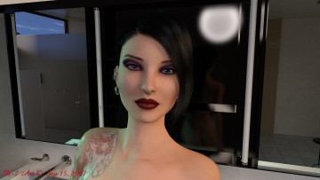 Картинка 3д+графика портрет+ portraits взгляд девушка фон