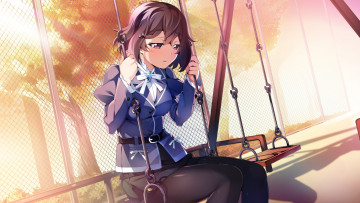 Картинка аниме grisaia+no+kajitsu девушка взгляд фон