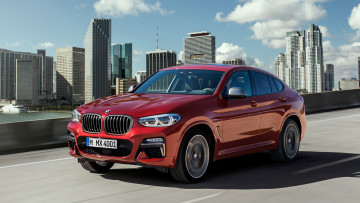 Картинка bmw+x4+m40d+2019 автомобили bmw x4 m40d 2019 red