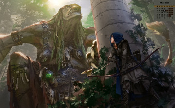 Картинка календари фэнтези 2018 человек чудовище