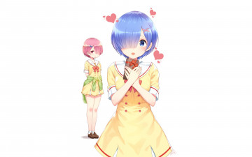 Картинка аниме re +zero+kara+hajimeru+isekai+seikatsu девушка взгляд фон