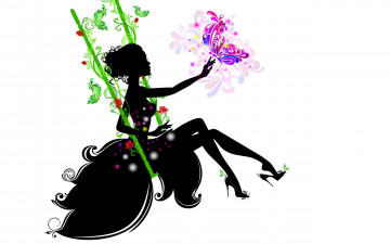 Картинка векторная+графика девушки+ girls девушка фон взгляд