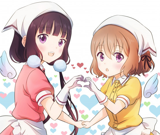 Обои картинки фото blend s, аниме, фон, взгляд, девушки