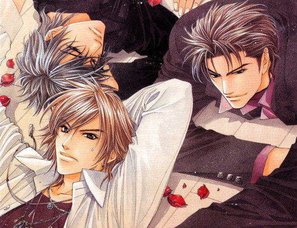 Обои картинки фото аниме, unknown,  другое , лепестки, парни, братья