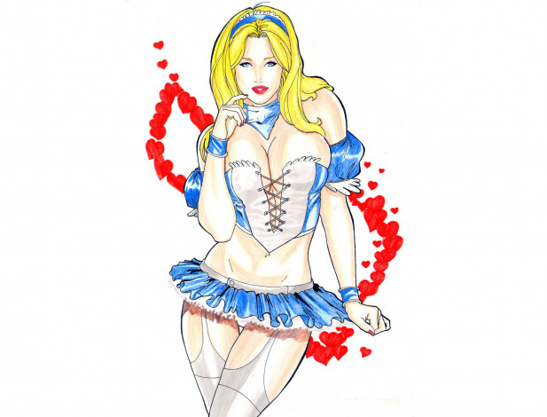 Обои картинки фото рисованное, комиксы, фон, девушка, взгляд