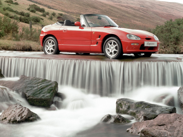 Обои картинки фото suzuki cappuccino uk-spec  1993, автомобили, suzuki, cappuccino, uk-spec, 1993, red