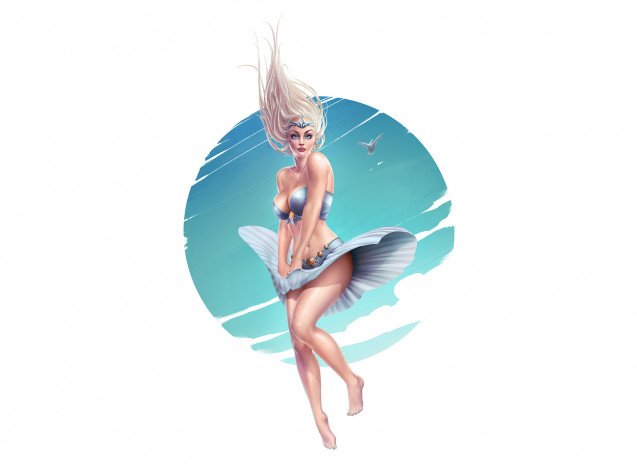 Обои картинки фото рисованное, люди, взгляд, фон, девушка