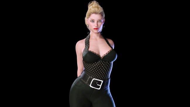 Обои картинки фото 3д графика, люди , people, девушка, взгляд, фон