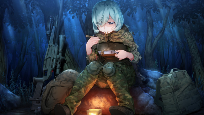 Обои картинки фото аниме, grisaia no kajitsu, девушка, взгляд, фон