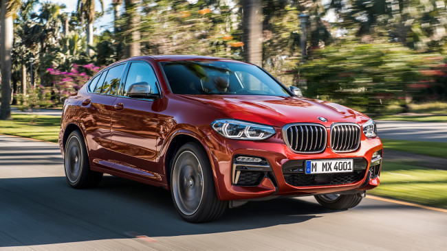 Обои картинки фото bmw x4 m40d 2019, автомобили, bmw, x4, m40d, 2019, red