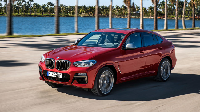Обои картинки фото bmw x4 m40d 2019, автомобили, bmw, x4, m40d, 2019, red