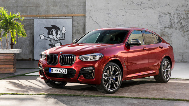 Обои картинки фото bmw x4 m40d 2019, автомобили, bmw, x4, m40d, 2019, red