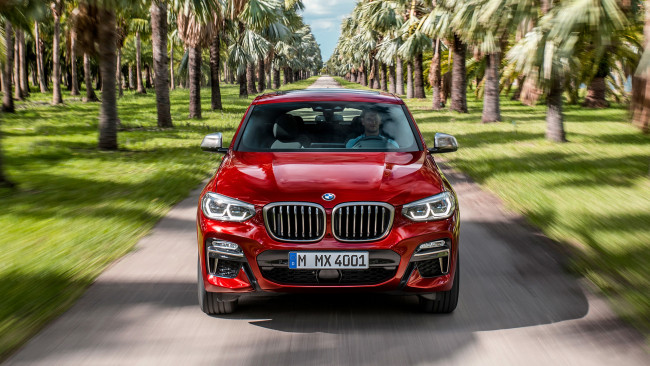 Обои картинки фото bmw x4 m40d 2019, автомобили, bmw, x4, m40d, 2019, red