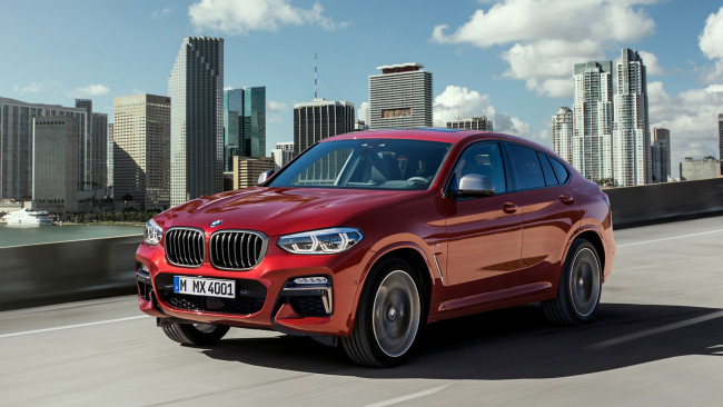 Обои картинки фото bmw x4 m40d 2019, автомобили, bmw, x4, m40d, 2019, red