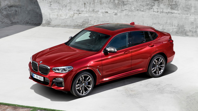 Обои картинки фото bmw x4 m40d 2019, автомобили, bmw, x4, m40d, 2019, red
