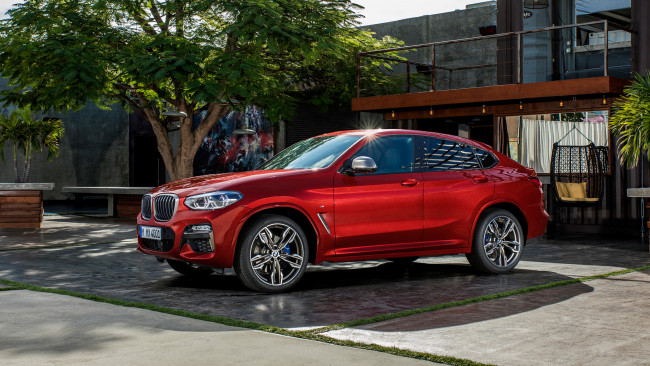 Обои картинки фото bmw x4 m40d 2019, автомобили, bmw, x4, m40d, 2019, red