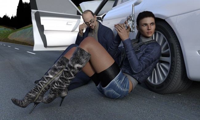 Обои картинки фото she wolf, 3д графика, фантазия , fantasy, фон, взгляд, девушка