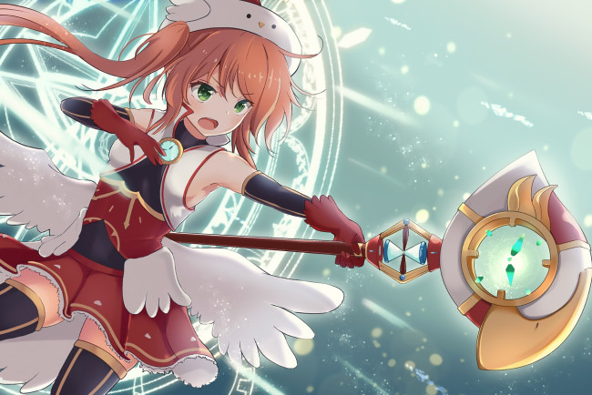 Обои картинки фото аниме, магия,  колдовство,  halloween, фон, девушка, взгляд