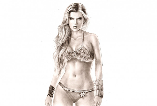 Обои картинки фото рисованное, люди, взгляд, фон, девушка