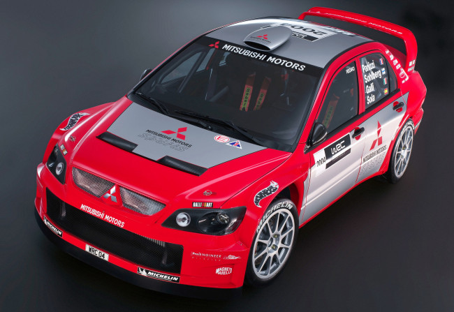 Обои картинки фото mitsubishi lancer wrc04 2004, автомобили, mitsubishi, 2004, lancer, wrc04