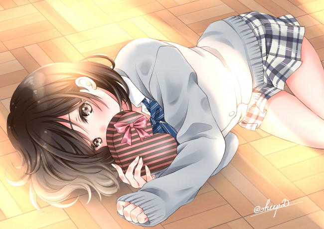 Обои картинки фото аниме, unknown,  другое , девушка, взгляд, фон