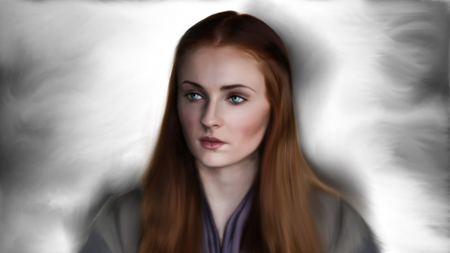 Обои картинки фото рисованное, кино, фон, девушка, взгляд