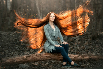 Картинка девушки -unsort+ рыжеволосые+и+другие волосы рыжие длинные