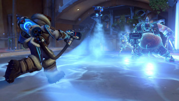 Картинка видео+игры overwatch персонажи бой