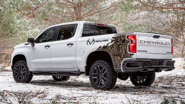 Обои картинки фото chevrolet silverado z71 custom crew cab realtree edition 2021, автомобили, chevrolet, silverado, z71, custom, crew, cab, realtree, edition, 2021