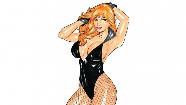 Обои картинки фото elberty oliveira, рисованное, девушка, фон, взгляд, купальник