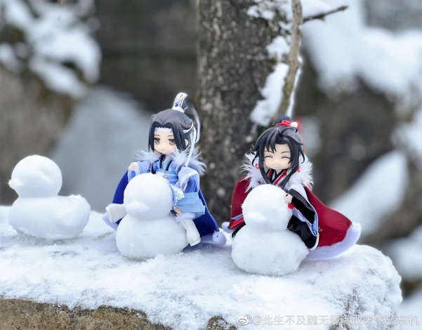 Обои картинки фото разное, куклы, вэй, усянь, лань, ванцзы, снеговики